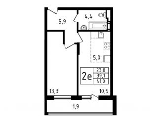 Продажа 2-ком. квартиры, 41 м2, деревня Пирогово, улица Ильинского, 8к2