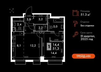 Продается двухкомнатная квартира, 51.3 м2, Москва, станция Хорошёво, жилой комплекс Сидней Сити, к5/1