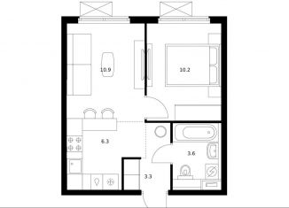 Продам 1-комнатную квартиру, 34.3 м2, Москва, район Текстильщики, жилой комплекс Волжский Парк, 5.3