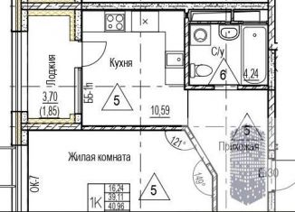 Продам 1-комнатную квартиру, 41 м2, Воронеж, Железнодорожный район, набережная Чуева, 7