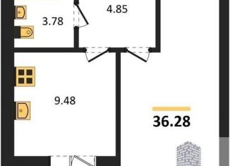 Продаю 1-ком. квартиру, 36.3 м2, Воронеж, улица Курчатова, 26Б, Советский район