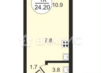 Продается квартира студия, 24.2 м2, посёлок Коммунарка, улица Александры Монаховой, 57Ас1