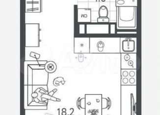 Продажа квартиры студии, 26 м2, Краснодар, Колхозная улица, 5к4, микрорайон Табачная Фабрика