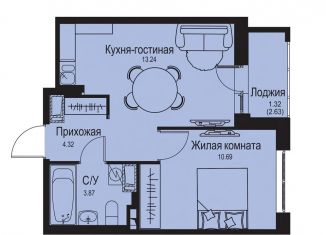 Продается 1-ком. квартира, 33.4 м2, деревня Новосергиевка