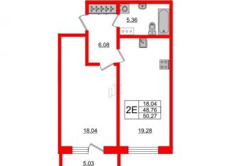 Продается 1-ком. квартира, 50.3 м2, Санкт-Петербург, улица Инструментальщиков, 18