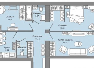 Продаю 3-ком. квартиру, 75 м2, Киров, Ленинский район