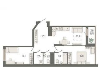 Продажа трехкомнатной квартиры, 70.6 м2, Екатеринбург, метро Площадь 1905 года