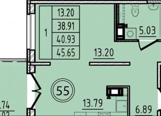 Продается однокомнатная квартира, 34.3 м2, посёлок Шушары