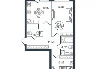 Продам 2-ком. квартиру, 59.3 м2, Тверская область