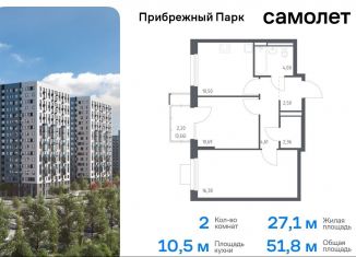 Продажа 2-комнатной квартиры, 51.8 м2, село Ям, жилой комплекс Прибрежный Парк, 7.2