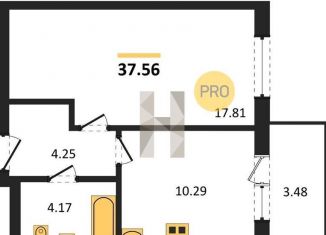 Продаю 1-комнатную квартиру, 37.6 м2, Калининград, Ленинградский район