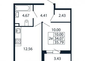 Продажа однокомнатной квартиры, 37.5 м2, Санкт-Петербург, муниципальный округ Юнтолово, Арцеуловская аллея, 9