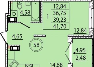 Продаю 1-комнатную квартиру, 40.8 м2, посёлок Шушары