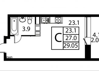 Продается квартира студия, 29.1 м2, Домодедово