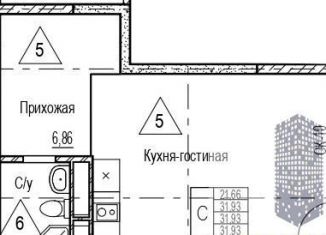 Продажа квартиры студии, 31.9 м2, Воронеж, набережная Чуева, 7, Железнодорожный район