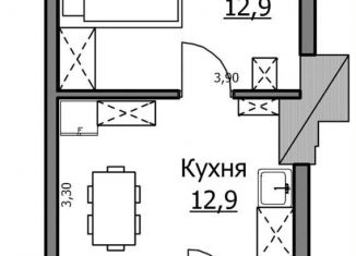 Однокомнатная квартира в аренду, 29 м2, Краснодар, улица Митрофана Седина, 83, микрорайон Центральный