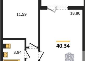 Продажа однокомнатной квартиры, 40.3 м2, село Новая Усмань