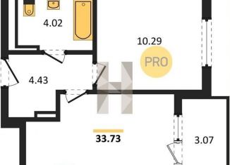 Продажа 1-комнатной квартиры, 33.7 м2, Калининград