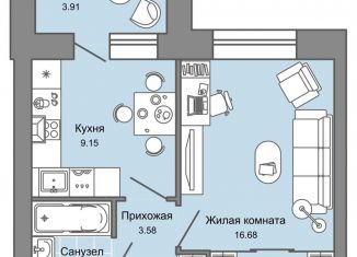 Продам 1-комнатную квартиру, 35 м2, Киров