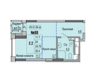 Продажа 1-ком. квартиры, 25.4 м2, Ижевск, Индустриальный район