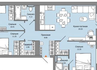 Продажа четырехкомнатной квартиры, 82 м2, село Первомайский, ЖК Знак