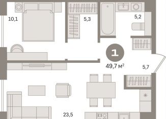 Продается 1-ком. квартира, 49.7 м2, Москва, метро Бутырская