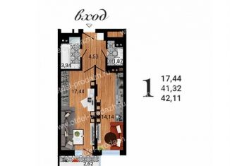 Продажа 1-комнатной квартиры, 42.1 м2, Воронеж, улица Антонова-Овсеенко, 35С, Коминтерновский район