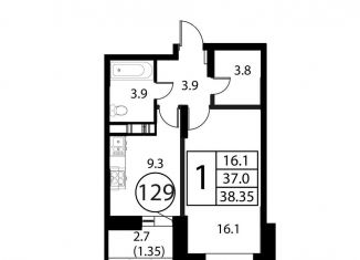 Продаю 1-ком. квартиру, 38.4 м2, Домодедово