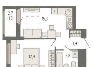 Продаю 1-комнатную квартиру, 37.4 м2, Екатеринбург, Верх-Исетский район