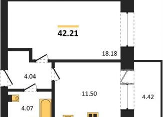 Продаю однокомнатную квартиру, 42.2 м2, Павловск