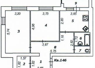 Продается двухкомнатная квартира, 73.5 м2, Белгородская область, микрорайон Центральный-2, 6