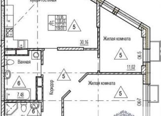 Продается 3-комнатная квартира, 107.2 м2, Воронеж, Железнодорожный район, набережная Чуева, 7