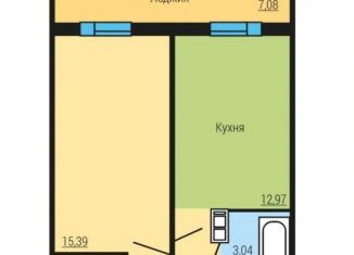 1-комнатная квартира на продажу, 40 м2, Челябинск, 2-я Эльтонская улица, 69, Тракторозаводский район