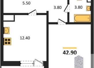 Продаю 1-комнатную квартиру, 42.9 м2, Воронеж, Железнодорожный район, улица Фёдора Тютчева, 105