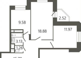 Продается 2-комнатная квартира, 62.1 м2, Подольск, Советская улица, 18к2