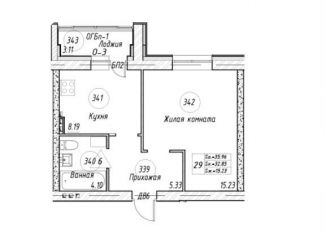 Продам 1-ком. квартиру, 34.3 м2, село Усады, Лесная улица, 7