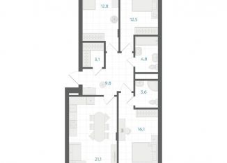 Продаю 3-ком. квартиру, 85 м2, Челябинск, Калининский район