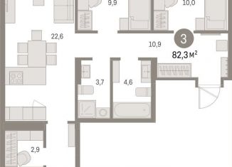 Продаю 3-комнатную квартиру, 82.3 м2, Екатеринбург, метро Чкаловская