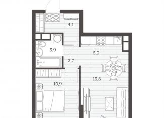 Продам 2-комнатную квартиру, 41.1 м2, Дагестан