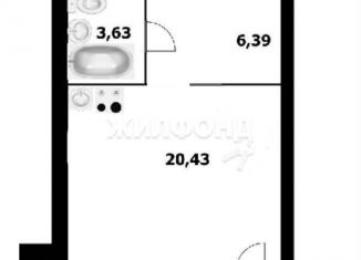 Продается квартира студия, 30.1 м2, Новосибирск, метро Золотая Нива, улица Есенина, 67