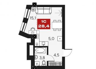 Продажа квартиры студии, 28.4 м2, Новосибирск, метро Речной вокзал