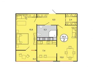 Продам 2-ком. квартиру, 57 м2, Ставропольский край