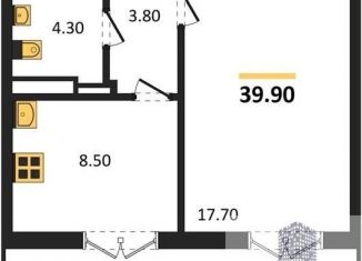 Продается 1-ком. квартира, 39.9 м2, посёлок Отрадное, бульвар 70 лет Победы, 5