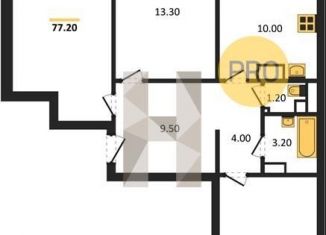 Продаю 3-ком. квартиру, 77.2 м2, посёлок Отрадное, бульвар 70 лет Победы, 5