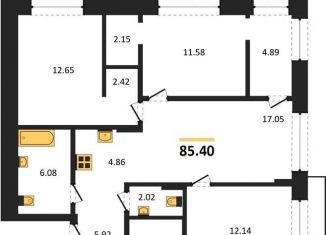 Продам 4-комнатную квартиру, 85.4 м2, Новосибирск, Калининский район, Игарская улица, 40/2