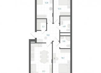 Продаю 3-ком. квартиру, 85 м2, Челябинск, Калининский район