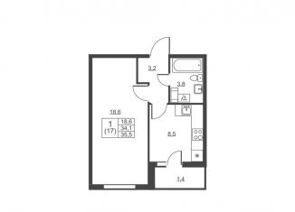 Продается 1-ком. квартира, 35.5 м2, городской посёлок имени Свердлова