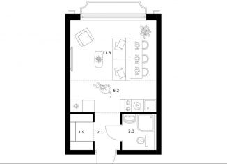 Продаю квартиру студию, 24.3 м2, Москва, жилой комплекс 2-й Иртышский, 1.3