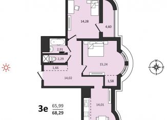 Продается трехкомнатная квартира, 70.6 м2, Хабаровск