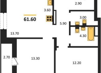 2-комнатная квартира на продажу, 61.6 м2, Новосибирск, метро Гагаринская, улица Брестская Горка, 8